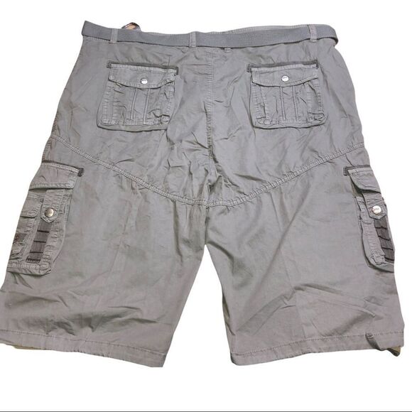 NWT Galaxy By Harvic Men's Belted Tactical Cotton Cargo Shorts Gray sz 48 - Picture 6 of 12